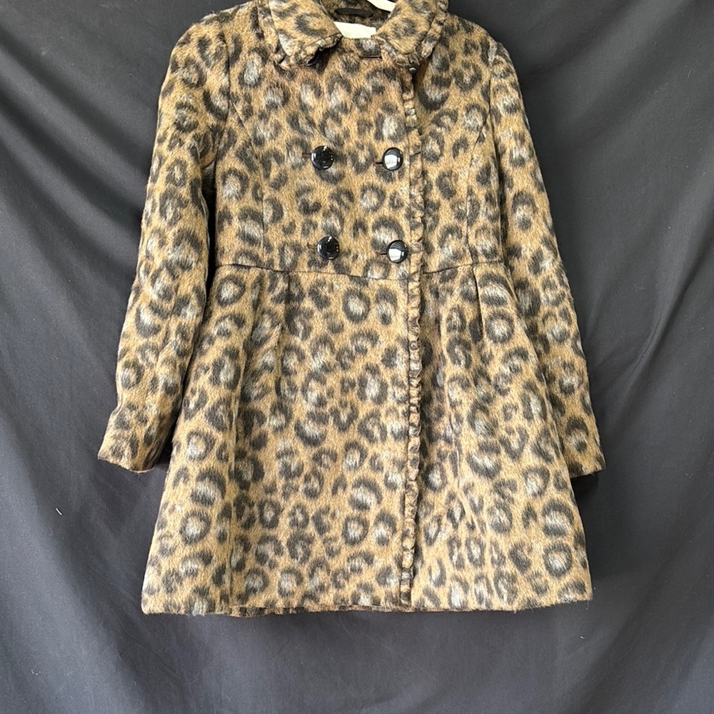 kate spade Leopard Print Pea Coat in Brown and Black